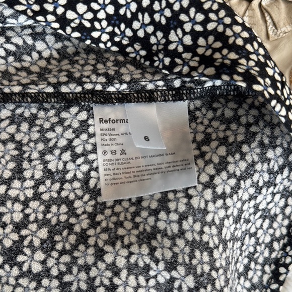 Reformation Floral Black and White Women's Skirt - Picture 6 of 7